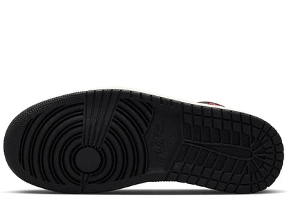 Air Jordan 1 Mid Black Sail Gym Red (W)
