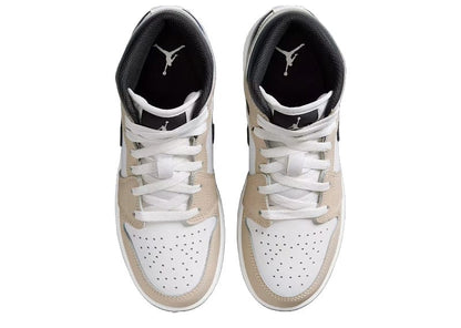 Jordan 1 Mid White Off Noir Rattan (GS)