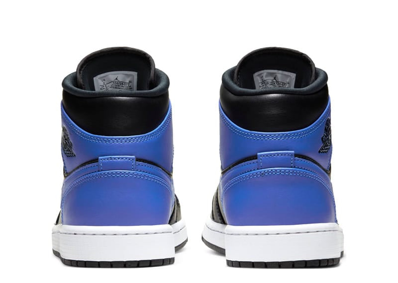Jordan 1 Mid Black Royal Tumbled Leather