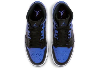 Jordan 1 Mid Black Royal Tumbled Leather