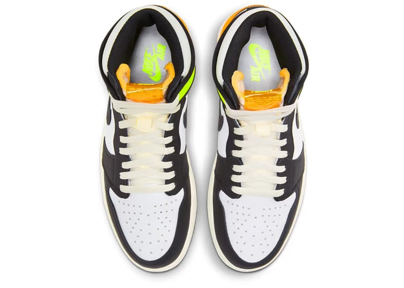 Jordan 1 Retro High White Black Volt University Gold