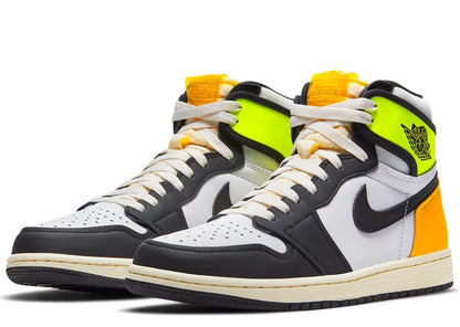 Jordan 1 Retro High White Black Volt University Gold