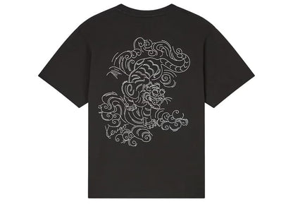 Kenzo Gots Star Tiger Embroidered Oversized Tee Black