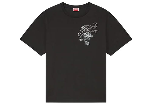 Kenzo Gots Star Tiger Embroidered Oversized Tee Black