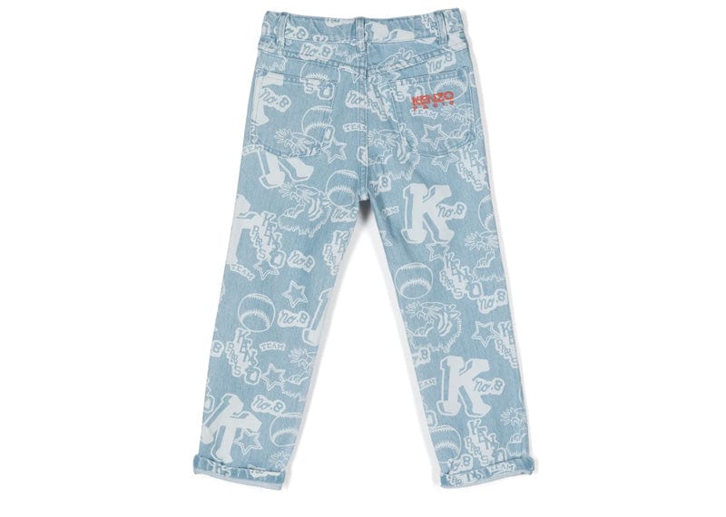 Kenzo Kids Graphic Print Straight Leg Jeans