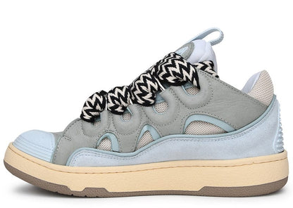 Lanvin Leather Curb Sneaker Pale Blue