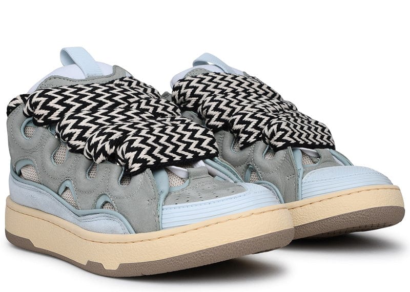 Lanvin Leather Curb Sneaker Pale Blue
