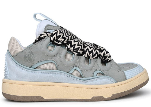 Lanvin Leather Curb Sneaker Pale Blue