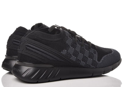Louis Vuitton Black Knit Fabric Fast Lane Lace Up