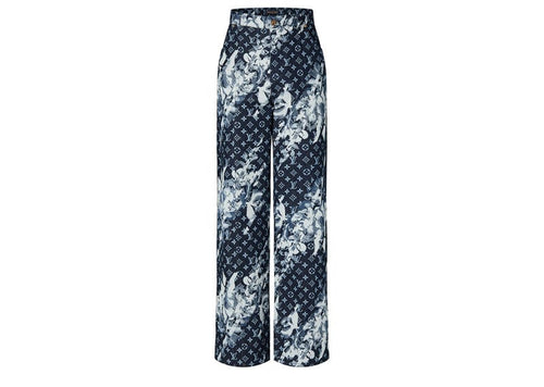 Louis Vuitton Blue Floral Monogram Jeans