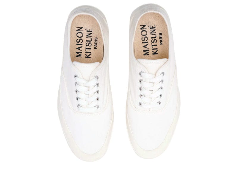 MAISON KITSUNÉ PRINTED SOLE CANVAS LACED (CREAM)