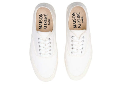 MAISON KITSUNÉ PRINTED SOLE CANVAS LACED (CREAM)