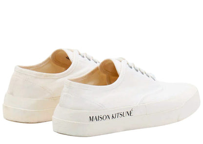 MAISON KITSUNÉ PRINTED SOLE CANVAS LACED (CREAM)