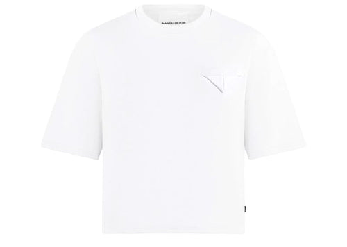 Manière De Voir Boxy Cropped T-Shirt White