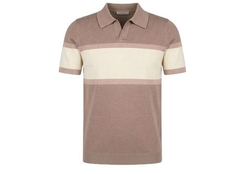 Manière De Voir Colour Block Polo Shirt Taupe