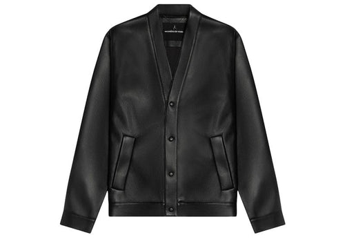 Manière De Voir Leather Cardigan Black