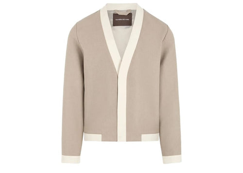 Manière De Voir Textured Contrast Cardigan Beige