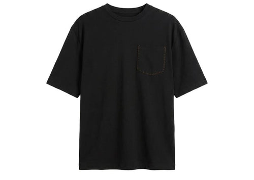 Manière De Voir Whipstitch Pocket Cotton T-Shirt Black