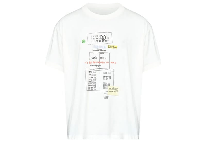 MM6 Maison Margiela Library Stamp Tee White