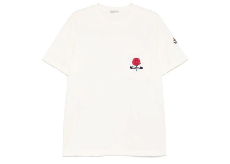 Moncler Chest Pocket Flower Tee Neutral