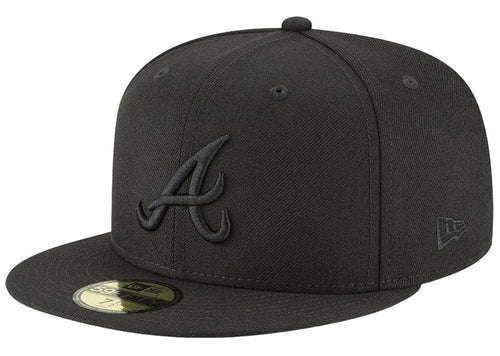 New Era Atlanta Braves Blackout Basic 59FIFTY Fitted Hat Black 7 1/4