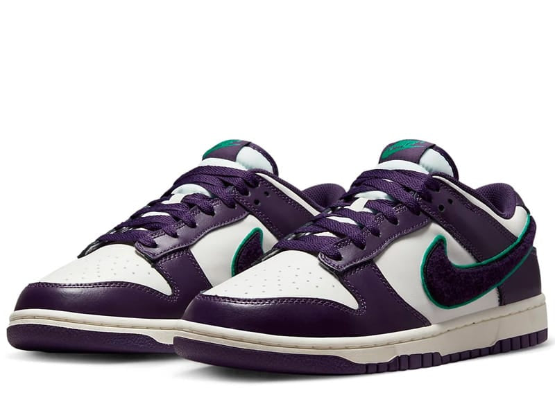 Nike Dunk Low Chenille Swoosh Sail Grand Purple