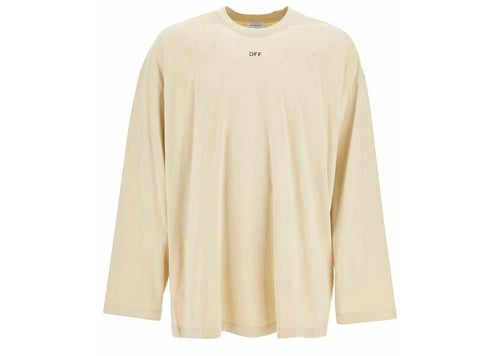 Off Stamp Wide Long Sleeve Tee Brown Rice