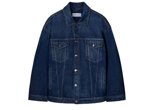 Off-White Arrow Tab Skate Denim Jacket Oversized Blue
