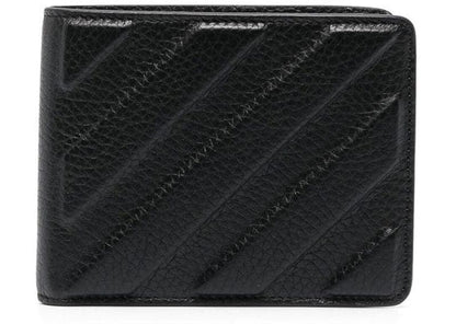 Off-White Binder Bi-Fold Diagonal Stripes Wallet Black