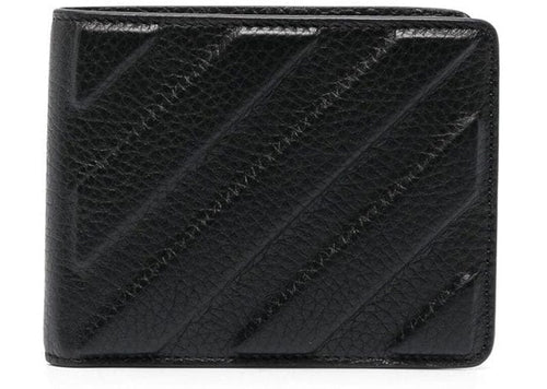 Off-White Binder Bi-Fold Diagonal Stripes Wallet Black
