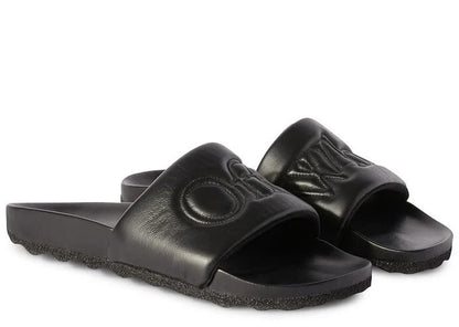 OFF-WHITE Bookish Leather Sliders Black