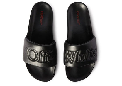 OFF-WHITE Bookish Leather Sliders Black