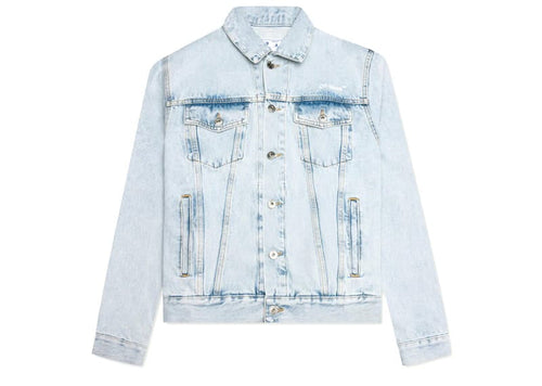 OFF-WHITE Diag Tab Slim Denim Jacket Bleached Blue/White