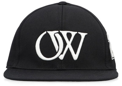 Off-White Logo Embroidered Baseball Cap Black