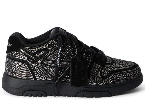OFF-WHITE Out Of Office OOO Low Tops Strass Crystal Embellished Black (Women's)