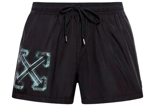 Off-White Vibe Arrow Swim Shorts Black/Aqua