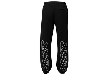OFF-WHITE Wav Out Diag Short Sweatpant Black