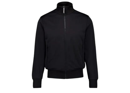 Palm Angels Back Curved Logo Print Zip-Up Track Jacket Vintage Black