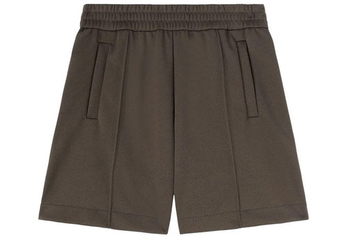 Palm Angels Back Curved Logo Track Shorts Dark Grey