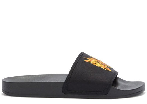 Palm Angels Monogram Pool Sliders Black