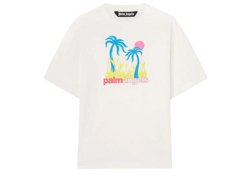 Palm Angels Burning Oasi Slim Tee Off White/Multicolor