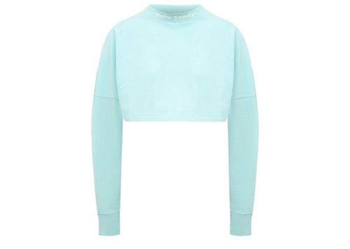 Palm Angels Classic Logo Over Crop Tee Tiffany