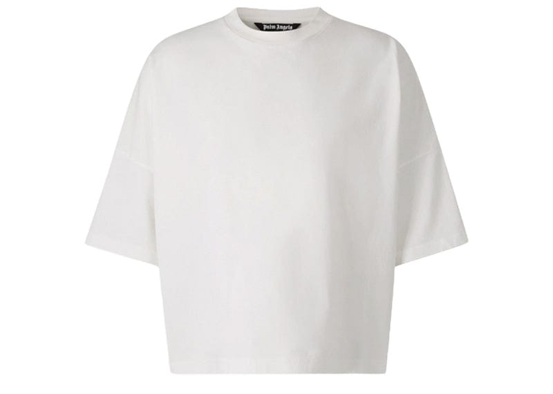 Palm Angels College Drop-Shoulder Cotton T-Shirt / White