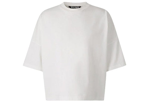 Palm Angels College Drop-Shoulder Cotton T-Shirt / White
