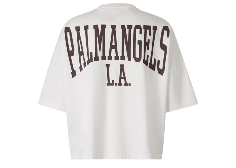 Palm Angels College Drop-Shoulder Cotton T-Shirt / White