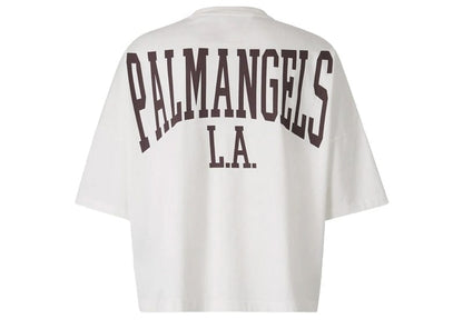 Palm Angels College Drop-Shoulder Cotton T-Shirt / White
