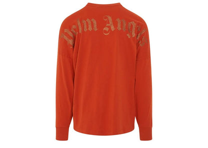 Palm Angels Glitter Classic Logo Over Tee Orange
