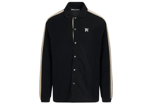 Palm Angels Monogram Piquet Track Shirt Black/Off White