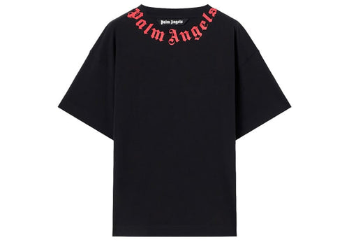 Palm Angels Neck Logo Regular Tee Black Red
