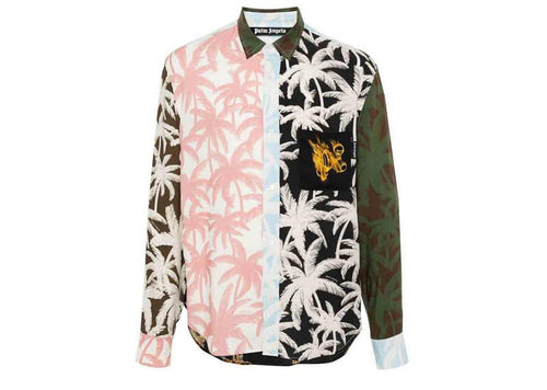 Palm Angels Patchwork Long Sleeve Shirt